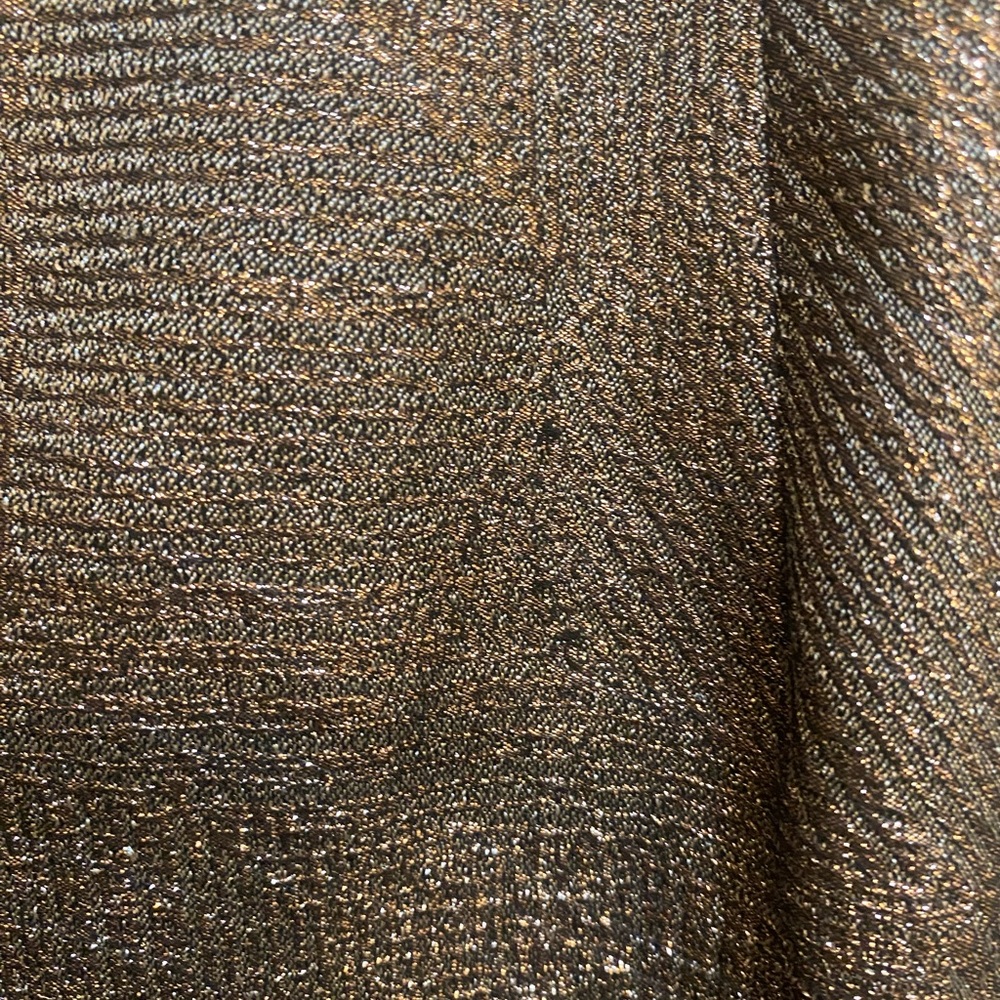 TERI JON BRONZE METALLIC JACQUARD PORTRAIT OFF SHOULDER GOWN 12 - Picture 12 of 13